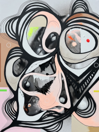 ADDICTION ADDICT - LARGE PAINTING BY ARTIST CHRISTINA JULSGAARD REPRESENTED BY OOV GALLERY