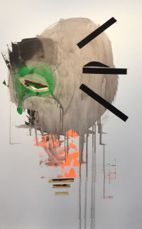 LARGE PAINTING GREEN EYE BY ARTIST TRINE LUND ARREPRESENTED BY OOV GALLERY